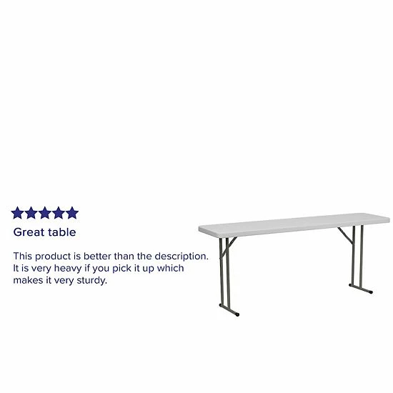 Emma+Oliver Emma And Oliver 6-Foot Granite White Plastic Folding Training And Event Table 4 Emma+Oliver Emma And Oliver 6-Foot Granite White Plastic Folding Training And Event Table - Image 4