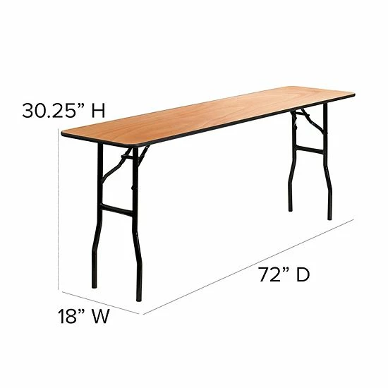Emma+Oliver Emma And Oliver 6-Foot Rectangular Wood Folding Training / Seminar Table With Clear Coated Top 5 Emma+Oliver Emma And Oliver 6-Foot Rectangular Wood Folding Training / Seminar Table With Clear Coated Top - Image 5