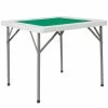 Emma+Oliver Emma And Oliver 34.5" Square 4-Player Folding Card Game Table With Green Felt And Cup Holders