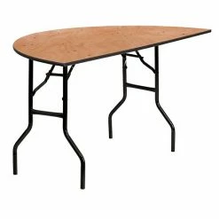 Emma+Oliver Emma And Oliver 5-Foot Half-Round Wood Folding Banquet Table - Event & Catering Table