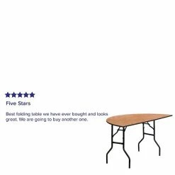 Emma+Oliver Emma And Oliver 5-Foot Half-Round Wood Folding Banquet Table - Event & Catering Table -Emma+Oliver shop unnamed file 6322