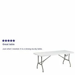 Emma+Oliver Emma And Oliver 6-Foot Bi-Fold Brown Wood Grain Plastic Folding Table With Carrying Handle -Emma+Oliver shop unnamed file 633