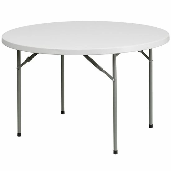 Emma+Oliver Emma And Oliver 4-Foot Round Granite White Plastic Folding Table - Banquet / Event Folding Table 1 Emma+Oliver Emma And Oliver 4-Foot Round Granite White Plastic Folding Table - Banquet / Event Folding Table