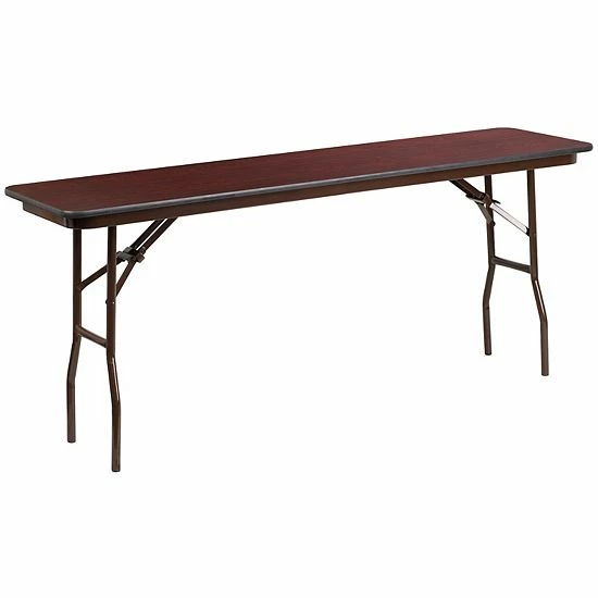 Emma+Oliver Emma And Oliver 6-Foot Mahogany Melamine Laminate Folding Training/Seminar Table - Event Table 1 Emma+Oliver Emma And Oliver 6-Foot Mahogany Melamine Laminate Folding Training/Seminar Table - Event Table