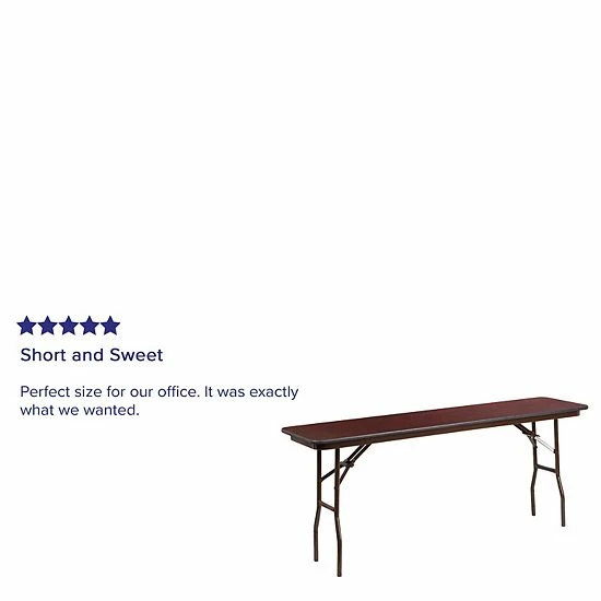Emma+Oliver Emma And Oliver 6-Foot Mahogany Melamine Laminate Folding Training/Seminar Table - Event Table 5 Emma+Oliver Emma And Oliver 6-Foot Mahogany Melamine Laminate Folding Training/Seminar Table - Event Table - Image 5