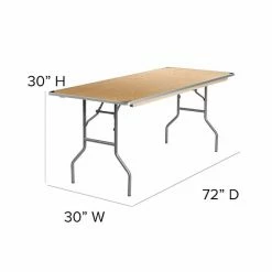 Emma+Oliver Emma And Oliver 6-Foot Rectangular Birchwood Folding Banquet Table With Corner Guards -Emma+Oliver shop unnamed file 6371