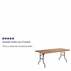 Emma+Oliver Emma And Oliver 6-Foot Rectangular Wood Folding Banquet Table With Clear Coated Finished Top -Emma+Oliver shop unnamed file 6381