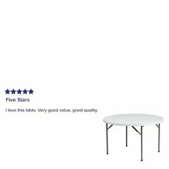 Emma+Oliver Emma And Oliver 4-Foot Round Granite White Plastic Folding Table - Banquet / Event Folding Table -Emma+Oliver shop unnamed file 6385