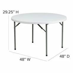 Emma+Oliver Emma And Oliver 4-Foot Round Granite White Plastic Folding Table - Banquet / Event Folding Table -Emma+Oliver shop unnamed file 6386
