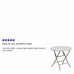 Emma+Oliver Emma And Oliver 2.63-Foot Round White Plastic Folding Banquet And Event Table -Emma+Oliver shop unnamed file 6396