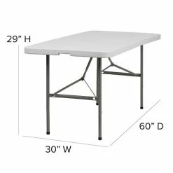 Emma+Oliver Emma And Oliver 5-Foot Bi-Fold Granite White Plastic Folding Table With Handle - Event Table 4 Emma+Oliver Emma And Oliver 5-Foot Bi-Fold Granite White Plastic Folding Table With Handle - Event Table -Emma+Oliver shop unnamed file 6416