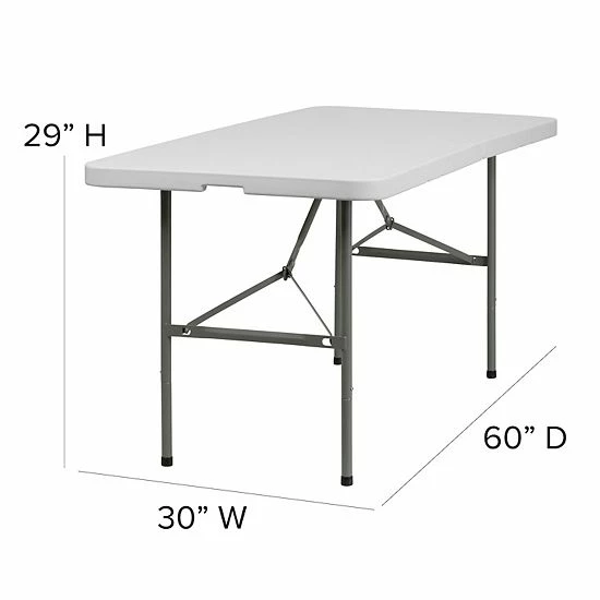 Emma+Oliver Emma and Oliver 5-Foot Bi-Fold Granite White Plastic Folding Table with Handle - Event Table Emma+Oliver Emma And Oliver 5-Foot Bi-Fold Granite White Plastic Folding Table With Handle - Event Table -Emma+Oliver shop unnamed file 6416