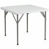 Emma+Oliver Emma And Oliver 2.85-Foot Square Granite White Plastic Folding Table - Event Folding Table