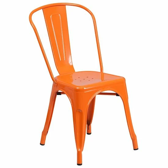Emma+Oliver Emma And Oliver Commercial Grade Black-Gold Metal Indoor-Outdoor Stackable Chair 1 Emma+Oliver Emma And Oliver Commercial Grade Black-Gold Metal Indoor-Outdoor Stackable Chair