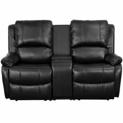 Emma+Oliver Emma And Oliver Black LeatherSoft Plush Back 2-Seat Reclining Theater Unit-Cup Holders -Emma+Oliver shop unnamed file 6424