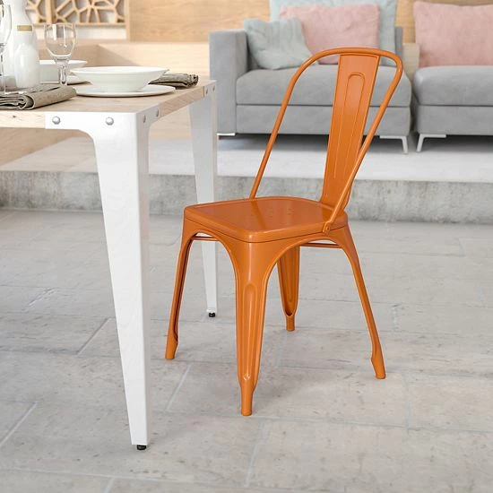 Emma+Oliver Emma And Oliver Commercial Grade Black-Gold Metal Indoor-Outdoor Stackable Chair 2 Emma+Oliver Emma And Oliver Commercial Grade Black-Gold Metal Indoor-Outdoor Stackable Chair - Image 2