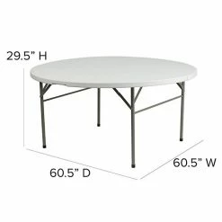 Emma+Oliver Emma And Oliver 5-Foot Round Bi-Fold Granite White Plastic Folding Table With Carrying Handle -Emma+Oliver shop unnamed file 6431