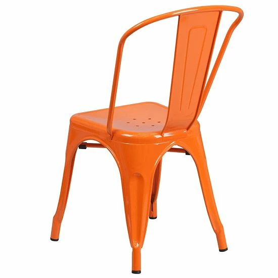Emma+Oliver Emma And Oliver Commercial Grade Black-Gold Metal Indoor-Outdoor Stackable Chair 5 Emma+Oliver Emma And Oliver Commercial Grade Black-Gold Metal Indoor-Outdoor Stackable Chair - Image 5