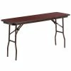 Emma+Oliver Emma And Oliver 5-Foot High Pressure Mahogany Laminate Folding Training Table