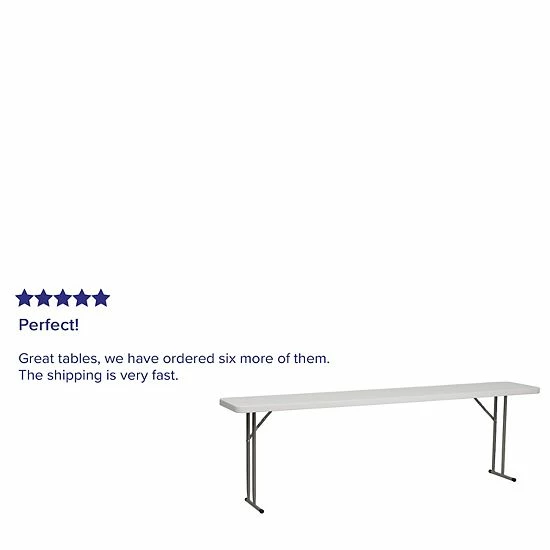 Emma+Oliver Emma And Oliver 8-Foot Rectangle Granite White Plastic Folding Training / Seminar Table 4 Emma+Oliver Emma And Oliver 8-Foot Rectangle Granite White Plastic Folding Training / Seminar Table - Image 4