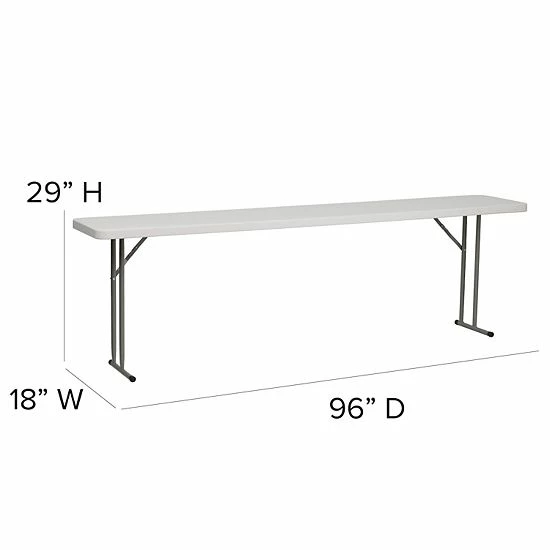 Emma+Oliver Emma And Oliver 8-Foot Rectangle Granite White Plastic Folding Training / Seminar Table 5 Emma+Oliver Emma And Oliver 8-Foot Rectangle Granite White Plastic Folding Training / Seminar Table - Image 5