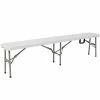 Emma+Oliver Emma And Oliver 11"W X 72"L Portable Bi-Fold Granite White Folding Bench
