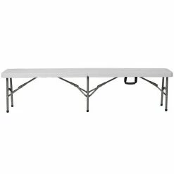 Emma+Oliver Emma And Oliver 11"W X 72"L Portable Bi-Fold Granite White Folding Bench -Emma+Oliver shop unnamed file 6504