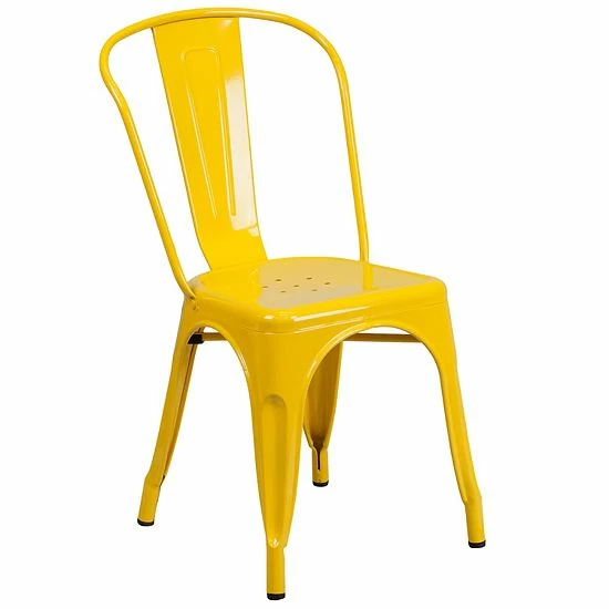 Emma+Oliver Emma And Oliver Commercial Grade Black-Gold Metal Indoor-Outdoor Stackable Chair 10 Emma+Oliver Emma And Oliver Commercial Grade Black-Gold Metal Indoor-Outdoor Stackable Chair - Image 10