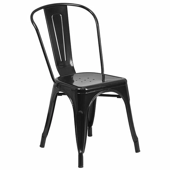 Emma+Oliver Emma And Oliver Commercial Grade Black-Gold Metal Indoor-Outdoor Stackable Chair 11 Emma+Oliver Emma And Oliver Commercial Grade Black-Gold Metal Indoor-Outdoor Stackable Chair - Image 11