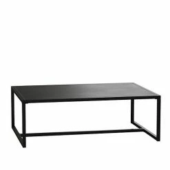 Emma+Oliver Emma And Oliver All-Weather Commercial Grade Indoor/Outdoor Steel Patio Coffee Table In Black