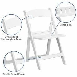 Emma+Oliver Emma And Oliver 2 Pack White Resin Slatted Party & Rental Folding Chair Indoor Outdoor -Emma+Oliver shop unnamed file 6534