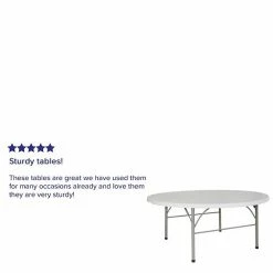 Emma+Oliver Emma And Oliver 6-Foot Round Bi-Fold Granite White Plastic Event Folding Table With Handle -Emma+Oliver shop unnamed file 6540