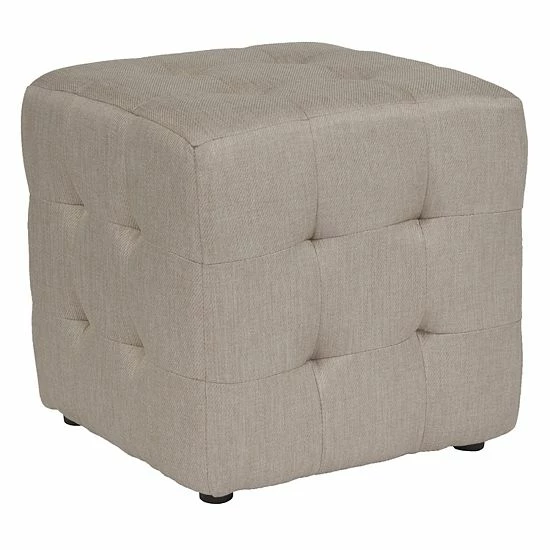 Emma+Oliver Emma And Oliver Grid Tufted Upholstered Cube Ottoman Pouf In Dark Gray Fabric 1 Emma+Oliver Emma And Oliver Grid Tufted Upholstered Cube Ottoman Pouf In Dark Gray Fabric