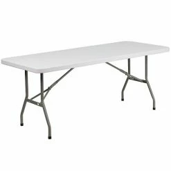 Emma+Oliver Emma And Oliver 6-Foot Granite White Plastic Folding Table - Banquet / Event Folding Table