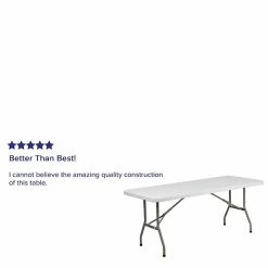 Emma+Oliver Emma And Oliver 6-Foot Granite White Plastic Folding Table - Banquet / Event Folding Table -Emma+Oliver shop unnamed file 6559