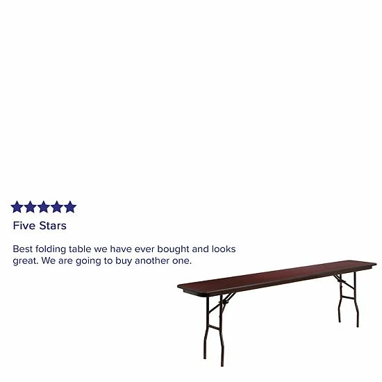 Emma+Oliver Emma And Oliver 8-Foot Mahogany Melamine Laminate Folding Training/Seminar Table - Event Table 4 Emma+Oliver Emma And Oliver 8-Foot Mahogany Melamine Laminate Folding Training/Seminar Table - Event Table - Image 4