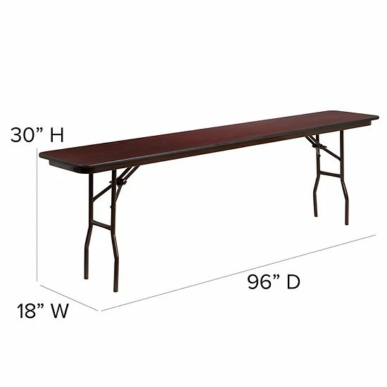 Emma+Oliver Emma And Oliver 8-Foot Mahogany Melamine Laminate Folding Training/Seminar Table - Event Table 5 Emma+Oliver Emma And Oliver 8-Foot Mahogany Melamine Laminate Folding Training/Seminar Table - Event Table - Image 5