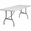 Emma+Oliver Emma And Oliver 6-Foot Granite White Plastic Folding Table - Banquet / Event Folding Table