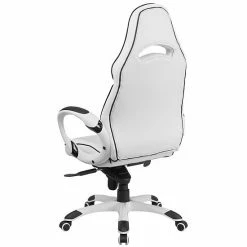 Emma+Oliver Emma And Oliver High Back White Vinyl/Black Trim Executive Swivel Office Chair With Arms -Emma+Oliver shop unnamed file 6591
