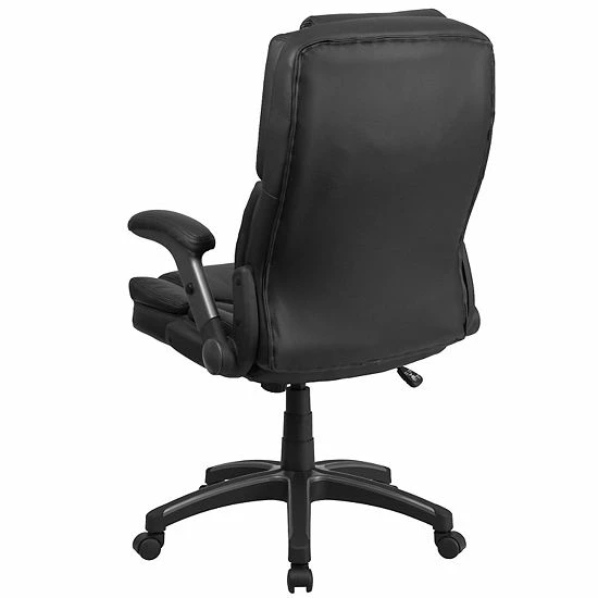 Emma+Oliver Emma And Oliver High Back Comfort Back Black LeatherSoft Swivel Ergonomic Flip-Up Arm Office Chair 4 Emma+Oliver Emma And Oliver High Back Comfort Back Black LeatherSoft Swivel Ergonomic Flip-Up Arm Office Chair - Image 4