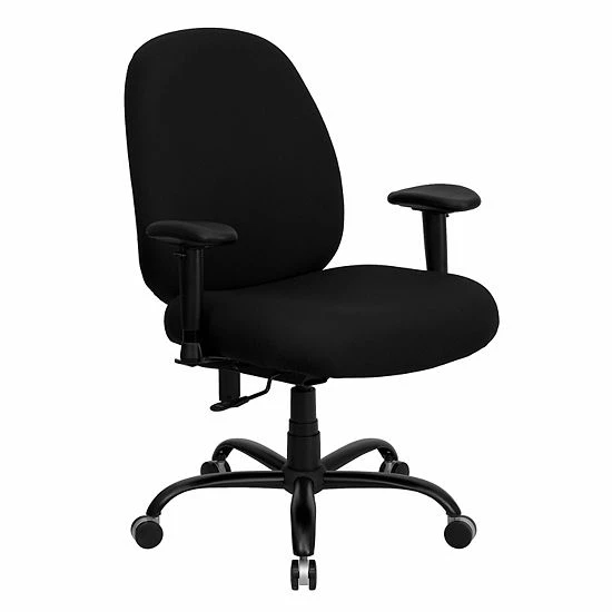 Emma+Oliver Emma And Oliver 400 Lb. Big & Tall Black Fabric Adjustable Back Swivel Ergonomic Office Chair 1 Emma+Oliver Emma And Oliver 400 Lb. Big & Tall Black Fabric Adjustable Back Swivel Ergonomic Office Chair