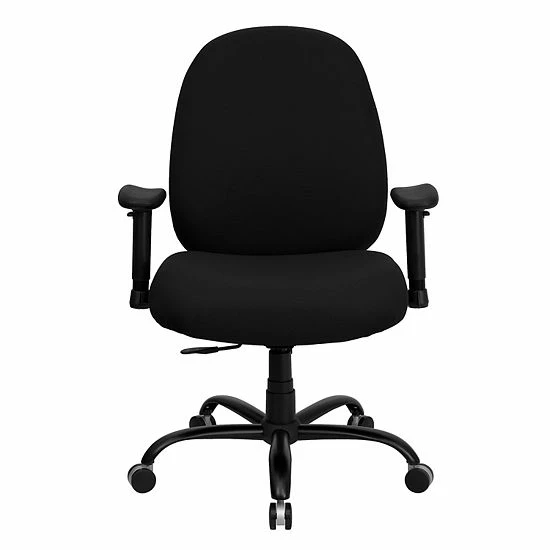 Emma+Oliver Emma And Oliver 400 Lb. Big & Tall Black Fabric Adjustable Back Swivel Ergonomic Office Chair 2 Emma+Oliver Emma And Oliver 400 Lb. Big & Tall Black Fabric Adjustable Back Swivel Ergonomic Office Chair - Image 2