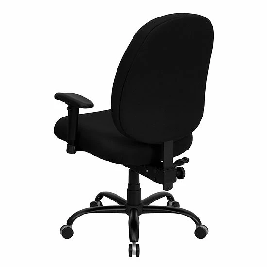 Emma+Oliver Emma And Oliver 400 Lb. Big & Tall Black Fabric Adjustable Back Swivel Ergonomic Office Chair 3 Emma+Oliver Emma And Oliver 400 Lb. Big & Tall Black Fabric Adjustable Back Swivel Ergonomic Office Chair - Image 3