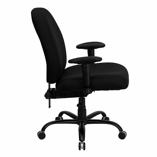 Emma+Oliver Emma And Oliver 400 Lb. Big & Tall Black Fabric Adjustable Back Swivel Ergonomic Office Chair 4 Emma+Oliver Emma And Oliver 400 Lb. Big & Tall Black Fabric Adjustable Back Swivel Ergonomic Office Chair - Image 4