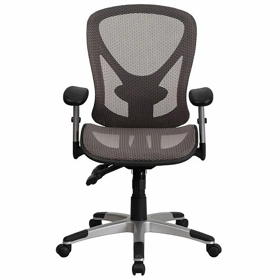 Emma+Oliver Emma And Oliver Mid-Back Transparent Gray Mesh Multifunction Ergonomic Office Chair - Arms 3 Emma+Oliver Emma And Oliver Mid-Back Transparent Gray Mesh Multifunction Ergonomic Office Chair - Arms - Image 3