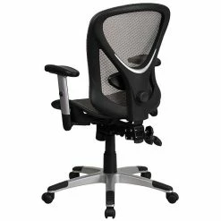 Emma+Oliver Emma And Oliver Mid-Back Transparent Gray Mesh Multifunction Ergonomic Office Chair - Arms 8 Emma+Oliver Emma And Oliver Mid-Back Transparent Gray Mesh Multifunction Ergonomic Office Chair - Arms -Emma+Oliver shop unnamed file 6607