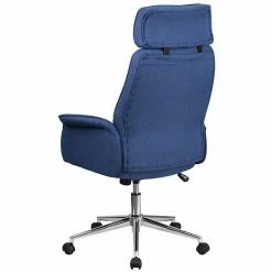 Emma+Oliver Emma And Oliver High Back Blue Fabric Swivel Office Chair Fully Upholstered Arms Black -Emma+Oliver shop unnamed file 6617
