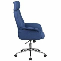 Emma+Oliver Emma And Oliver High Back Blue Fabric Swivel Office Chair Fully Upholstered Arms Black -Emma+Oliver shop unnamed file 6618