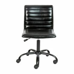 Emma+Oliver Emma And Oliver Low Back Designer Armless Light Gray Ribbed Swivel Task Office Chair Brown Vinylblack Frame 13 Emma+Oliver Emma And Oliver Low Back Designer Armless Light Gray Ribbed Swivel Task Office Chair Brown Vinylblack Frame -Emma+Oliver shop unnamed file 662