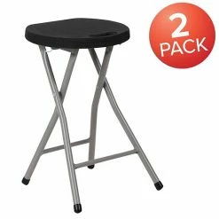 Emma+Oliver Emma And Oliver 2 Pack Foldable Portable Stool With Black Plastic Seat And Titanium Gray Frame 9 Emma+Oliver Emma And Oliver 2 Pack Foldable Portable Stool With Black Plastic Seat And Titanium Gray Frame -Emma+Oliver shop unnamed file 6629